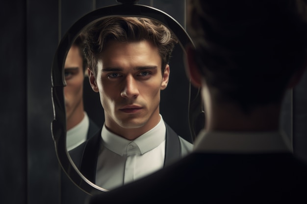 Portret van een persoon met verschillende persoonlijkheden