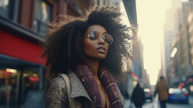 Portret van een persoon tijdens het dagelijks leven in New York City