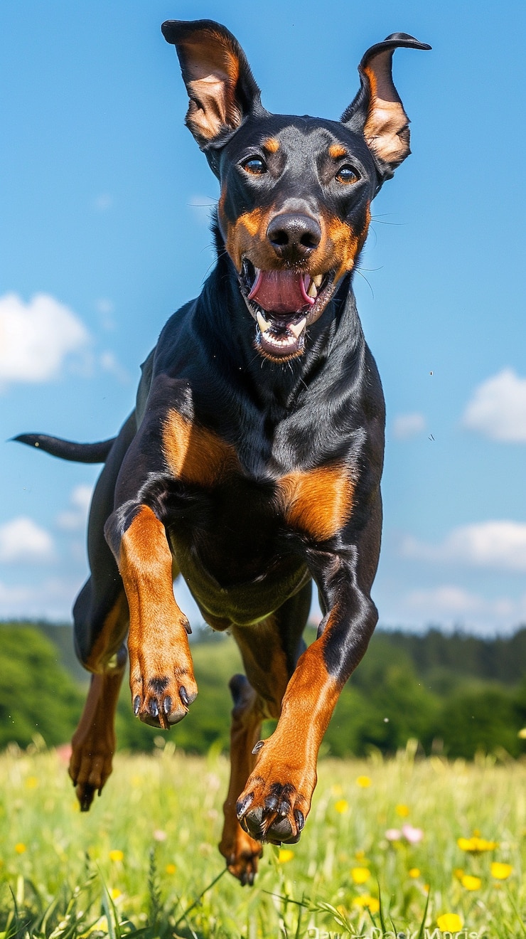 Gratis Foto portret van een schattige doberman hond