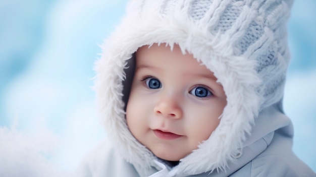 Portret van een schattige pasgeboren baby met een hoed