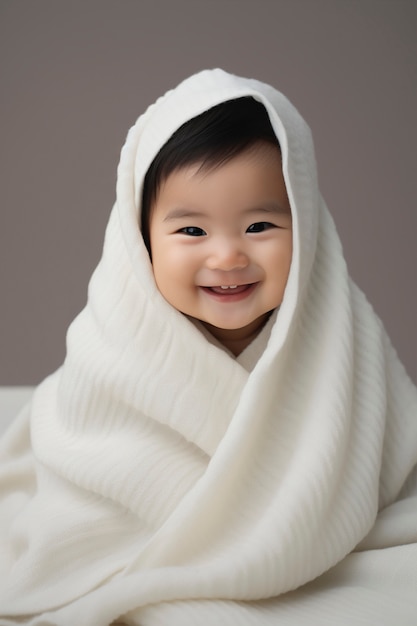 Gratis foto portret van een schattige pasgeboren baby
