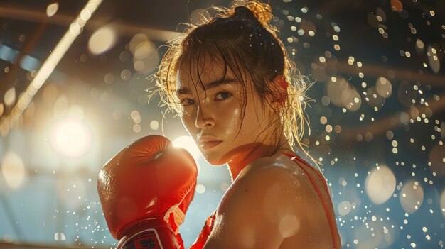 Portret van een vrouw die deelneemt aan het kampioenschap van de Olympische Spelen