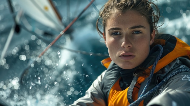 Portret van een vrouw die deelneemt aan het kampioenschap van de Olympische Spelen