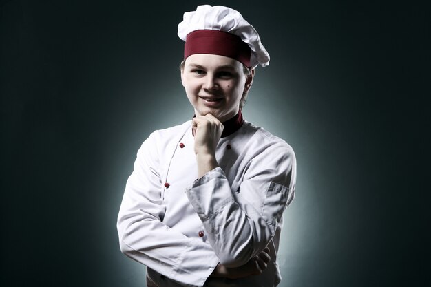 Portret van glimlachende chef-kok