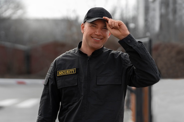 Gratis Foto portret van mannelijke bewaker met uniform