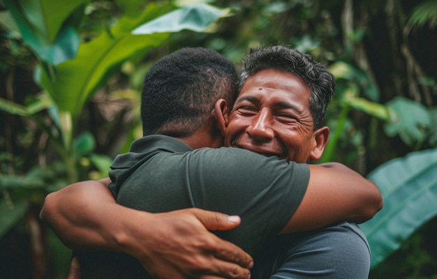 Gratis foto portret van mannelijke vrienden die een liefdevol moment van vriendschap delen