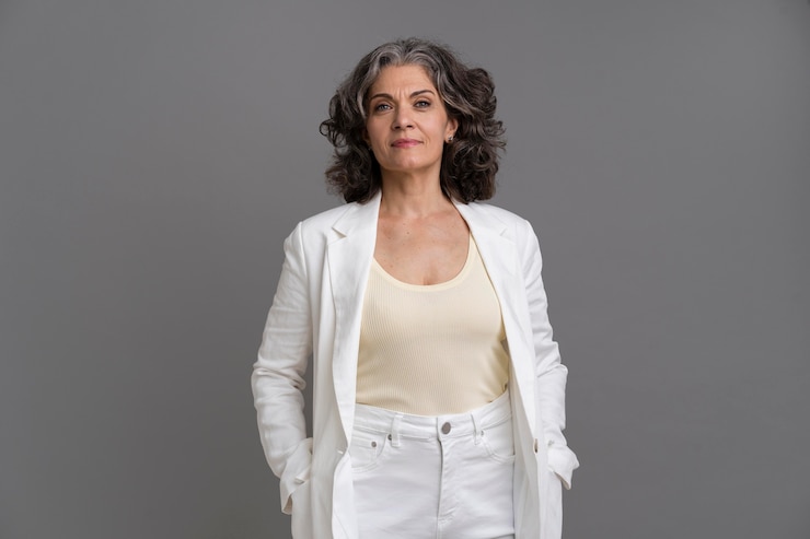 Gratis Foto portret van mooie stijlvolle senior vrouw