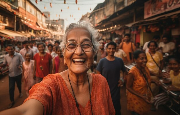 Portret van oude Indiase vrouwen