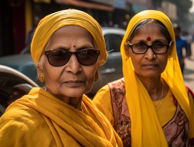 Portret van oude Indiase vrouwen