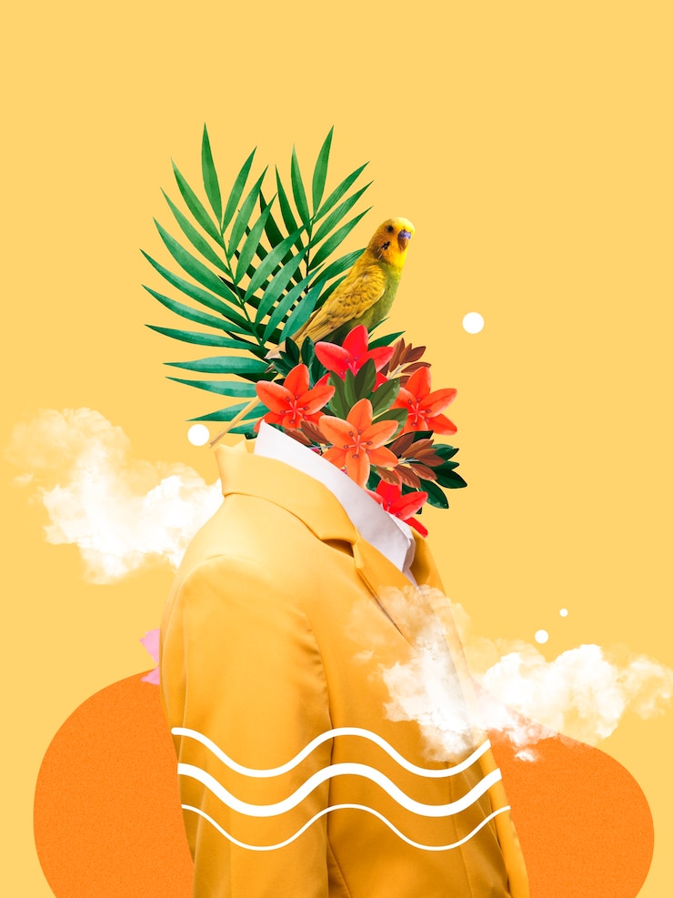 Gratis Foto portret van persoon met natuurelementen