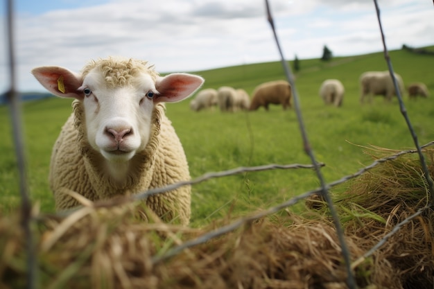 Gratis foto portret van schapen in de natuur