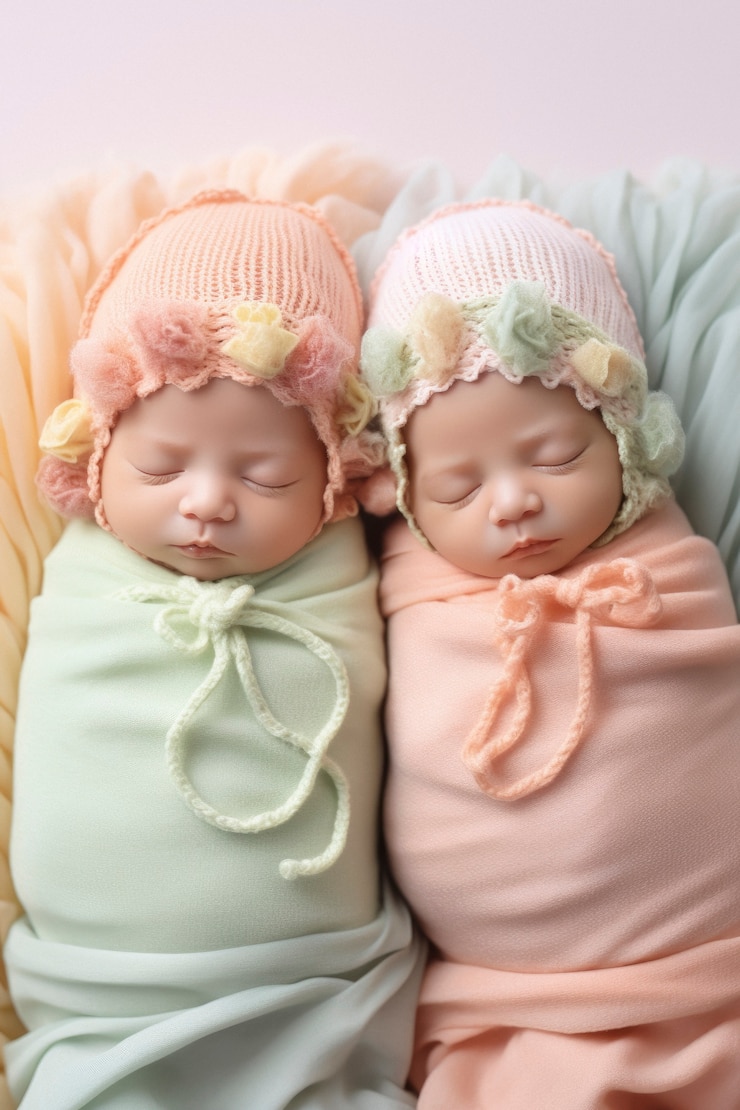 Gratis Foto portret van schattige pasgeboren baby's