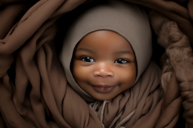Gratis foto portret van schattige pasgeboren baby