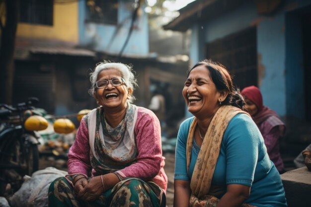 Portret van smiley Indiase vrouwen