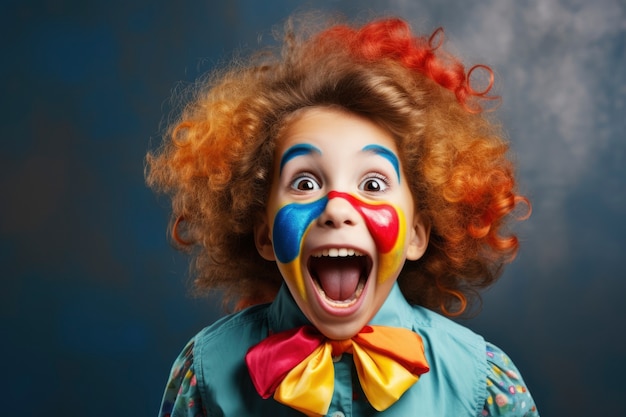 Portret van smileyjongen-clown