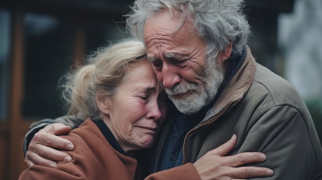 Gratis foto portret van verdrietige mensen samen