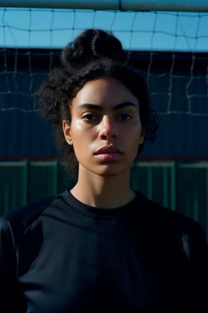 Gratis foto portret van voetbaldoelbewaarder