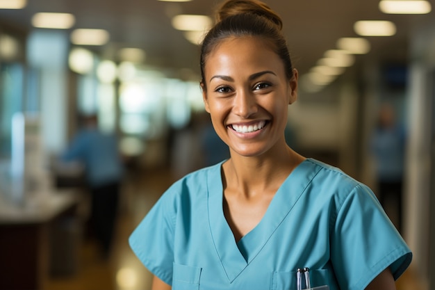 Portret van vrouwelijke werkende verpleegster