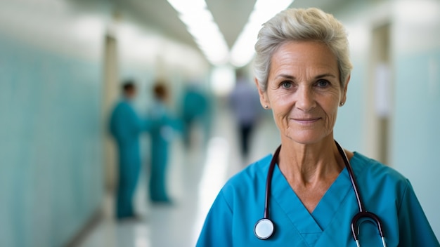 Portret van vrouwelijke werkende verpleegster