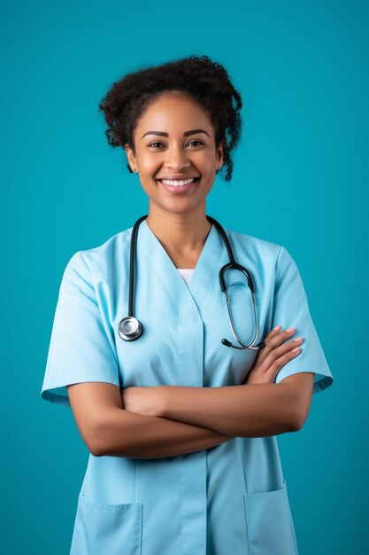 Portret van vrouwelijke werkende verpleegster
