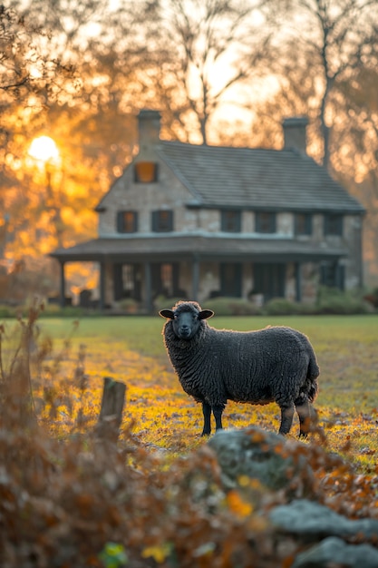 Gratis foto portret van zwarte schapen