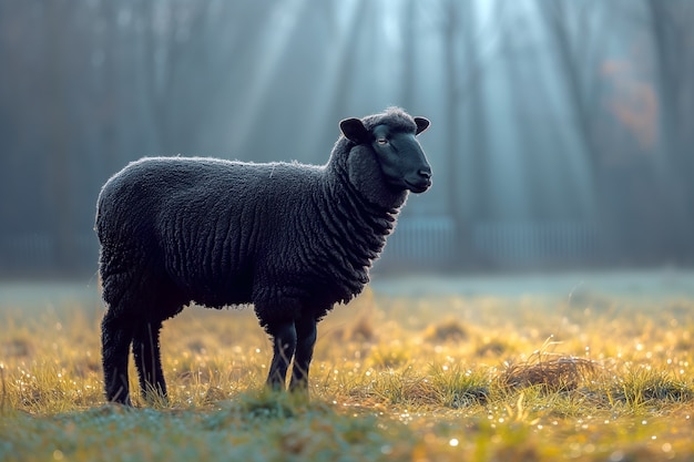 Gratis foto portret van zwarte schapen