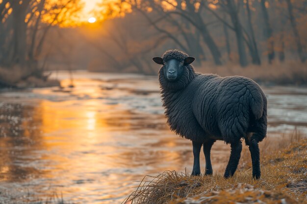 Portret van zwarte schapen