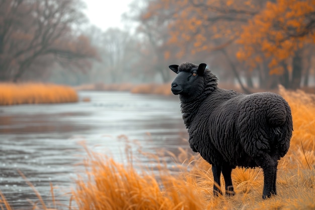 Gratis foto portret van zwarte schapen