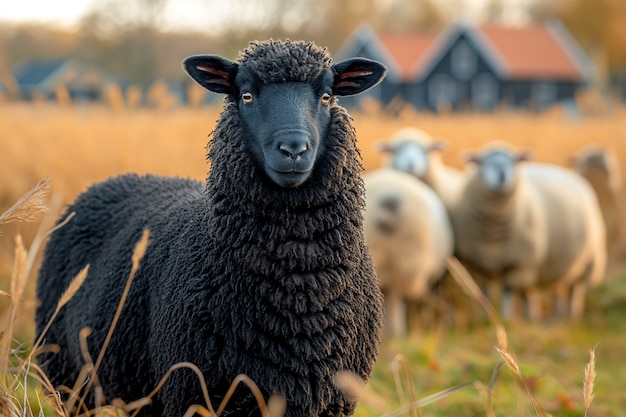 Gratis foto portret van zwarte schapen