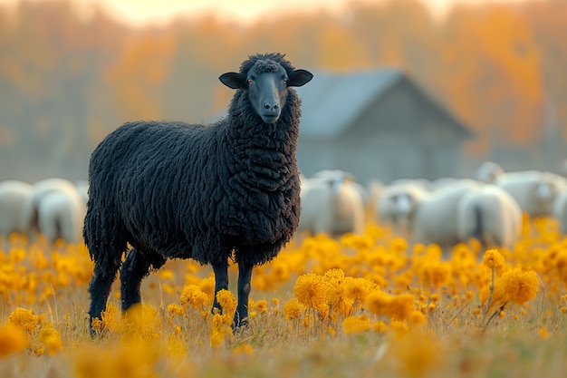 Gratis foto portret van zwarte schapen