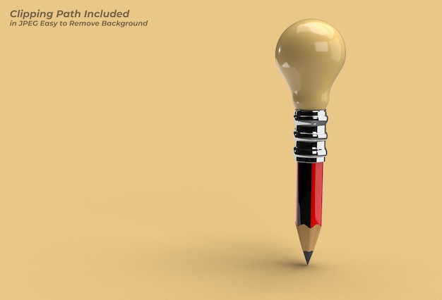 Gratis foto potloodlamp creatief idee pengereedschap gemaakt uitknippad inbegrepen in jpeg gemakkelijk te componeren.