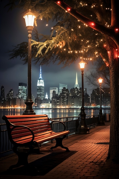 Gratis foto prachtig helder empire state building 's nachts