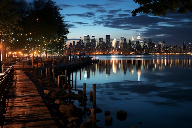 Gratis foto prachtig helder empire state building 's nachts