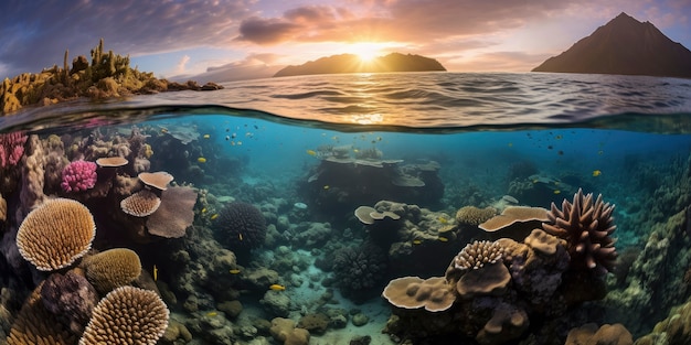 Prachtig koraal onderwater landschap
