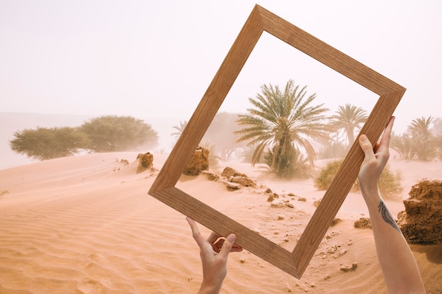 Prachtig landschap in fotolijst