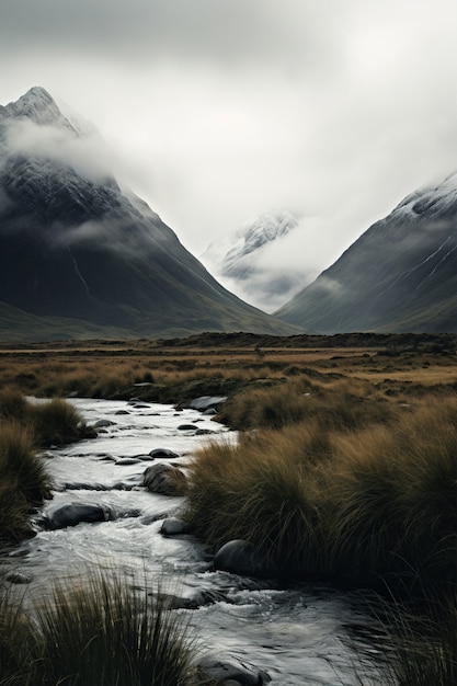 Prachtig natuurlandschap met rivier en vegetatie