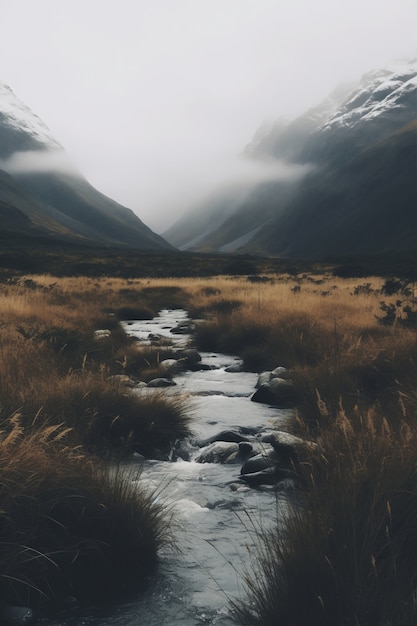 Gratis foto prachtig natuurlandschap met rivier en vegetatie