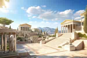 Gratis foto prachtig oud-griekse stadsbeeld