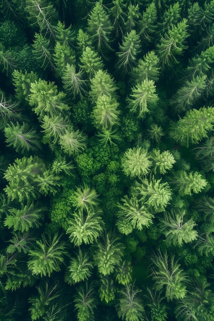 Gratis foto prachtig perspectief op boomkrans met natuurlandschap