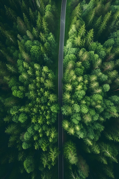 Prachtig perspectief op boomkrans met natuurlandschap