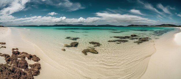 Prachtig strand met wit zand AI gegenereerd beeld