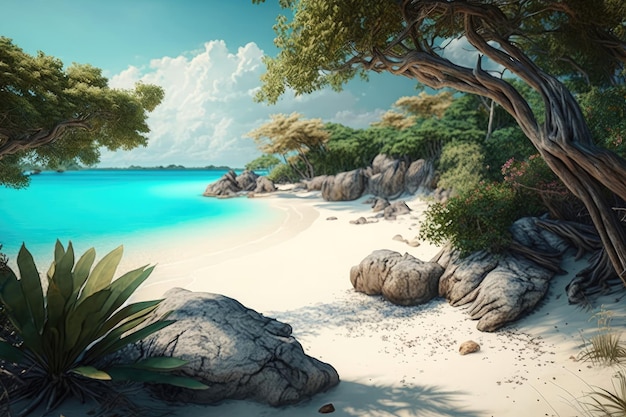 Prachtig tropisch strand met turquoise water