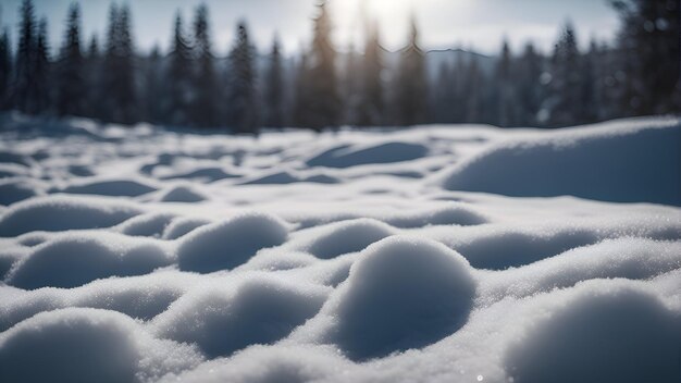 Prachtig winterlandschap met sneeuwbanken in het bos Kerstachtergrond