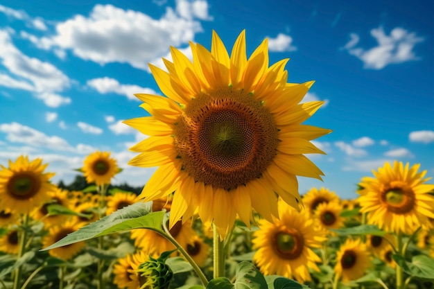 Gratis foto prachtig zonnebloemenveld