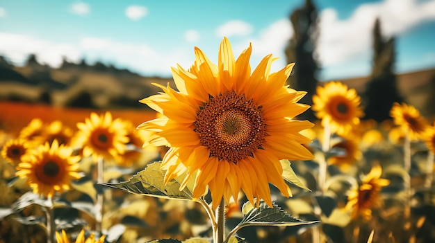 Gratis foto prachtig zonnebloemveld