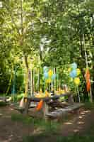 Gratis foto prachtige jungle feestdecoraties