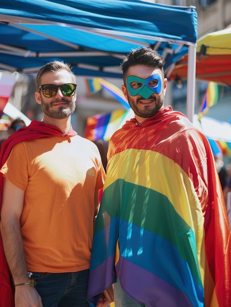 Gratis foto pride scène met mannen die hun seksualiteit vieren