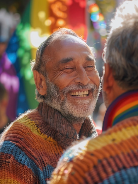 Gratis foto pride scene with men celebrating their sexuality