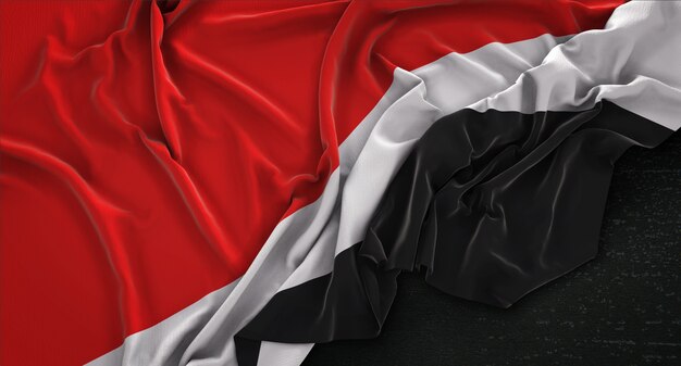 Prinsdom Sealandse Vlag Gerimpelde Op Donkere Achtergrond 3D Render