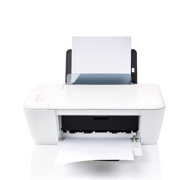 Printer met witte lakens